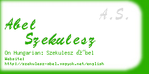 abel szekulesz business card